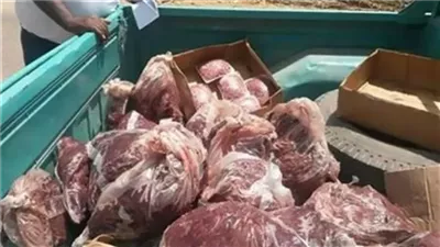 ضبط 300 كجم لحوم مجهولة المصدر وطن جلسرين فاسد بطنطا