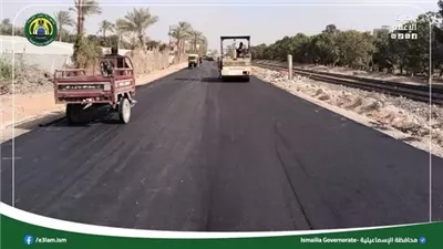تطوير ورصف الطرق على ترعة السويس بالإسماعيلية
