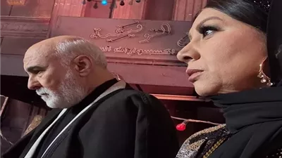انتصار وطارق الدسوقي فى كواليس مسلسل 