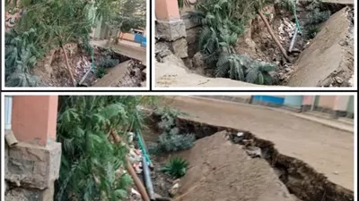 هبوط أرضي داخل فناء مدرسة طحانوب الابتدائية بالقليوبية دون إصابات