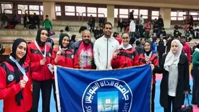 جامعة القناة تحصد الذهب والفضة في الكاراتيه بدورة الشهيد الرفاعي