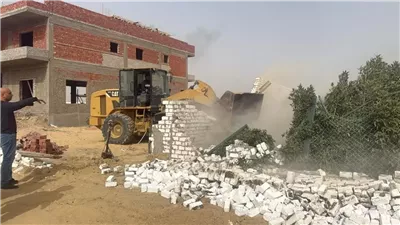 العبور الجديدة تنفذ 3 قرارات إزالة على 24 فدانًا .. صور