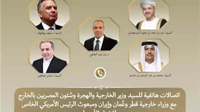وزير الخارجية يبحث سبل التهدئة مع نظرائه بقطر وعمان وإيران
