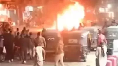 قوات الحماية المدنية تسيطر عل حريق بموقع بيع بنزين عشوائي فى فيصل