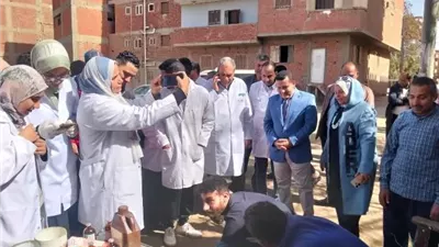 عميد الطب البيطري بالسادات يترأس قافلةبيطرية موسعة بقرية المصيلحة