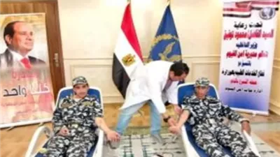 حملة للتبرع بالدم بمديرية أمن الفيوم