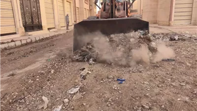 حملات نظافة مكثفة ورفع كفاءة محيط عمارات تحيا مصر بحي غرب