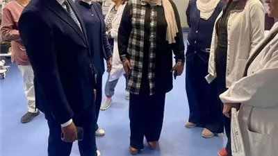 العربي فى جولة بمستشفى العام الجديد لمعاينة أعمال الفرش والتجهيز