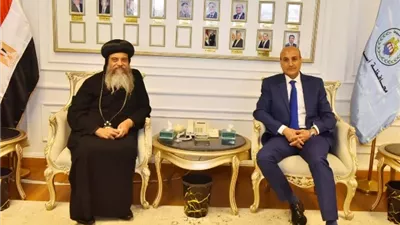 علوان يستقبل أسقف الأقباط الارثوذكس بمنفلوط للتهنئة بمنصبه الجديد