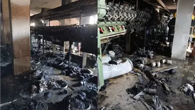 محافظ القليوبية يتابع إخماد حريق بمصنع نسيج في شبرا الخيمة