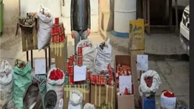 الداخلية تواصل التصدى لتجار الالعاب الناريه وتضبط 600 ألف قطعة