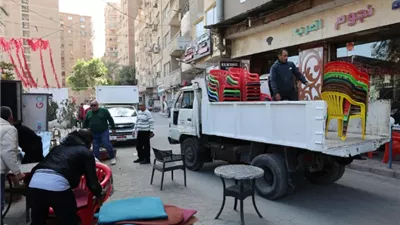 محافظ الجيزة يقود حملة لرفع الإشغالات والتعديات بأرض اللواء
