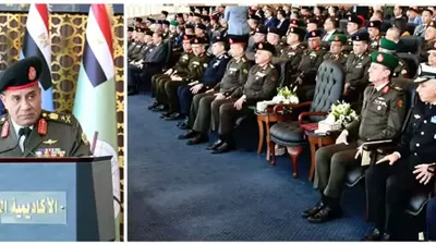 وزيرالدفاع يشهد حفل إنتهاءفترةالإعداد العسكرى لطلبة الأكاديميةالعسكرية