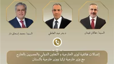 وزير الخارجية يبحث مع نظيريه الباكستاني والتركي التطورات الإقليمية وجهود خفض التصعيد