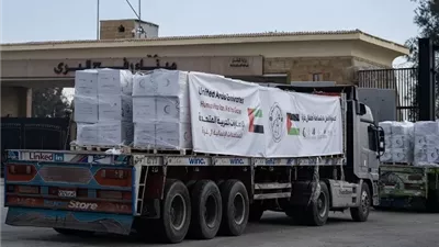 قافلة أدوية إماراتية تدخل غزة عبر معبر كرم أبو سالم