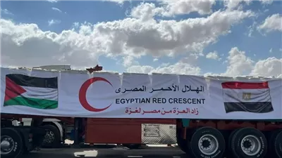 الهلال الأحمر المصري يواصل دعم غزة بالمساعدات الإنسانية