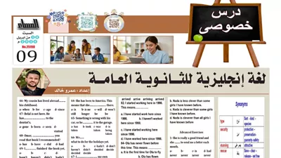 60 سؤالًا في اللغة الإنجليزية لطلاب الثانوية العامة 2026