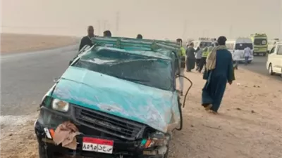 إصابة 15 عاملا في انقلاب سيارة ربع نقل بالصحراوى الغربى فى أسوان