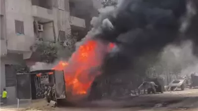 اشتعال حريق بكشك كهرباء في قرية ميت قادوس بأبو النمرس
