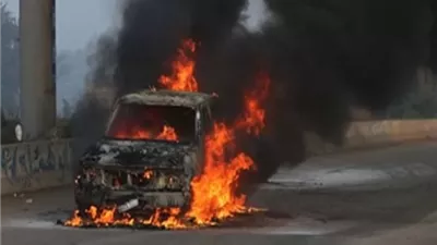 مصرع مواطن أثر حريق سيارة ربع نقل بطريق مرسى علم