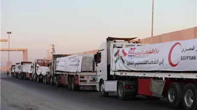 الهلال الأحمر المصري يدفع بـ 105 آلاف سلة غذائية إلى قطاع غزة