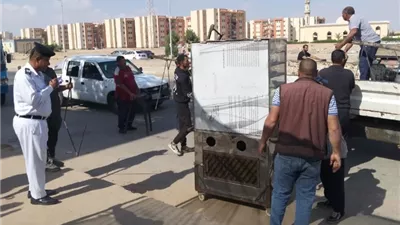 حملات مكثفة لإزالة الإشغالات بالعاشر من رمضان .. صور