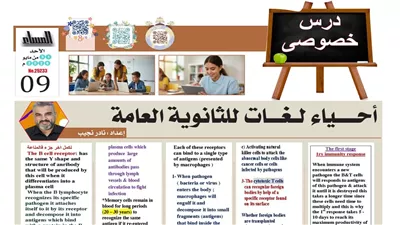 مراجعة نهائية في المناعة بأحياء لغات للثانوية العامة.. أهم المفاهيم والأسئلة المتوقعة قبل الامتحان