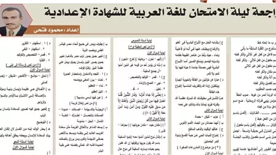 لغة عربية ثالثة إعدادي.. مراجعة شاملة تضمن لك الدرجة النهائية