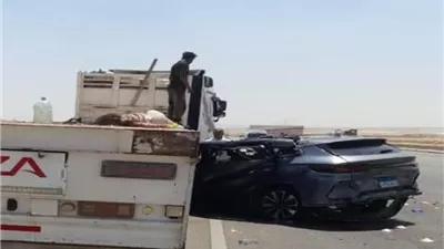 مصرع 3 وإصابة آخر أثر تصادم ملاكي بسيارة نقل على طريق القطامية