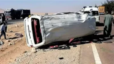 إصابة 13 عاملًا أثر انقلاب ميكروباص بالشرقية
