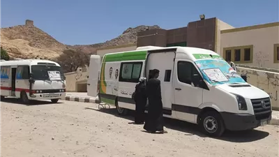 صحة جنوب سيناء تنظم قافلة طبية مجانية بوادى فيران بمدينة أبو رديس