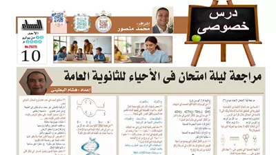 مراجعة ليلة امتحان الأحياء.. بالإجابات النموذج الثالث لطلاب الثانوية العامة