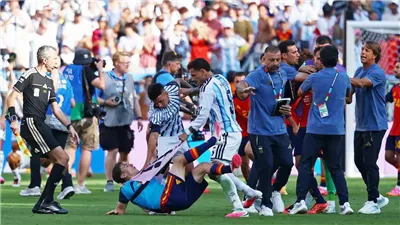 تفاصيل اعتداء لاعبي الأرجنتين على إسبانيا في نهائي كأس العالم