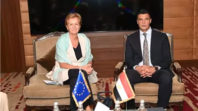 وزير الصناعة يبحث مع رئيسة بعثة الاتحاد الأوروبي تعزيز التعاون