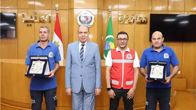 محافظ المنيا يكرّم طاقم إسعاف بعد إنقاذ مصاب والحفاظ على أمانات