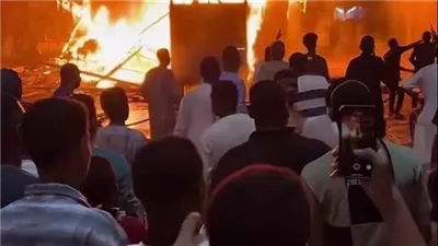 نشوب حريق في محلات بقوص في قنا