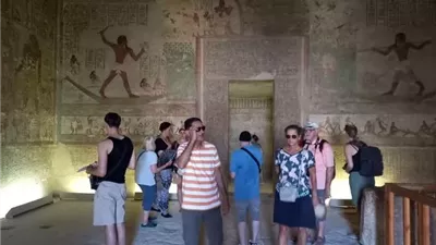 إقبال من الوفود السياحية على المناطق الأثرية فى المنيا