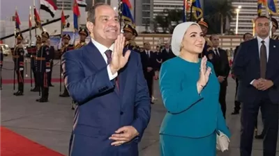 السيدة انتصار السيسى: من أرض النيل نرحب بكل محبة بالرئيس الصينى وقرينته