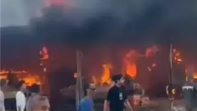 نشوب حريق بمنفذ مواد غذائية بالإسماعيلية
