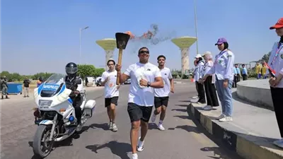 شعلة أسبوع شباب الجامعات الـ14 تصل جامعة مدينة السادات