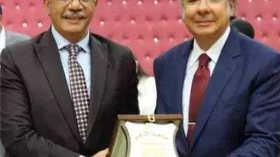 تكريم المستشار سامح عبدالحكم باحتفالية جامعةالأزهر بالمولد النبوى