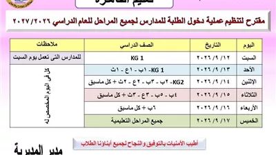 «تعليم القاهرة» تعلن خطة استقبال الطلاب بالمدارس