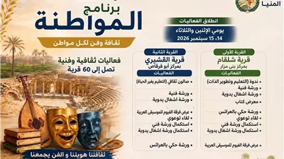فعاليات برنامج «المواطنة» تصل إلى شلقام والقشيري.. غدًا