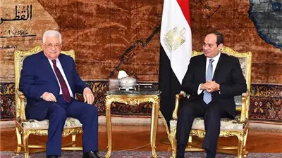 أبو مازن يثمن جهود مصر فى دعم القضية الفلسطينية