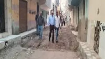 تطوير ورفع كفاءة الشوارع الداخلية بالحسينية ببلاط الإنترلوك