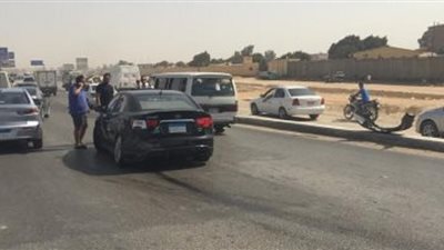 اصابة شخص فى حادث تصادم بطريق إسكندرية الصحراوى