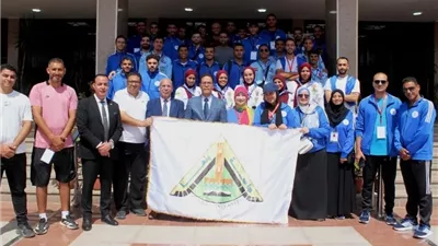 رئيس جامعة بنها يدعم وفد الجامعة قبل انطلاق أسبوع شباب الجامعات بالمنيا