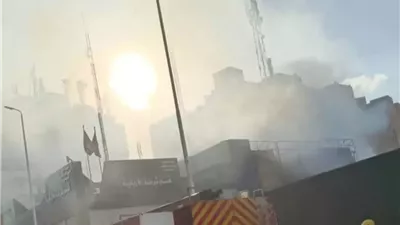 إخماد حريق محدود فى الواجهة الجانبية لقسم شرطة الأزبكية