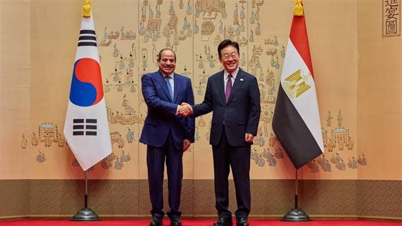 الرئيسان المصري والكوري