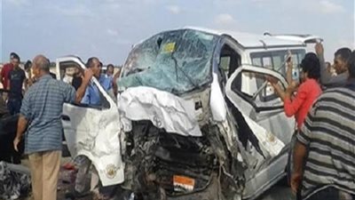 بالأسماء .. إصابة 9 اشخاص في تصادم ملاكي وميكروباص علي طريق المنصورة – أجا